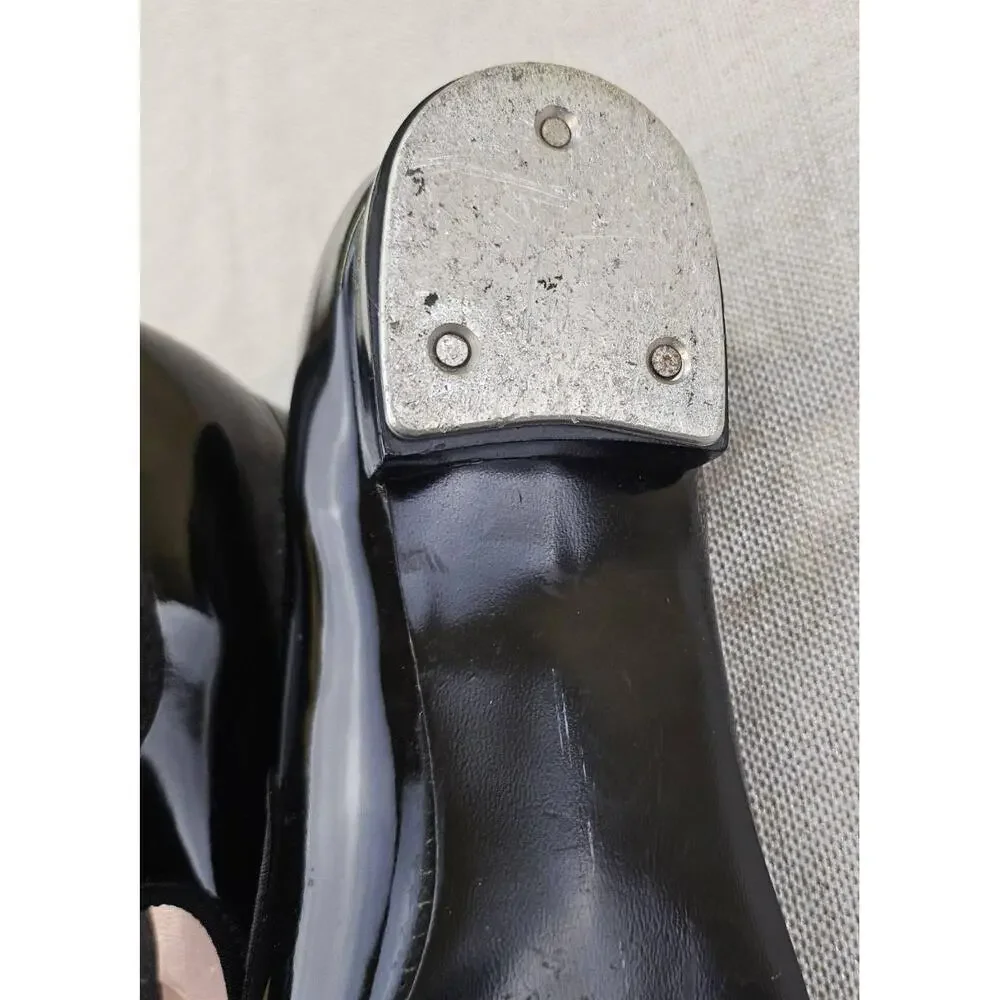 Vintage Capezio Tap Shoes Mary Jane Black Patent‎ Finish Dancewear 3800 Kids 3.5